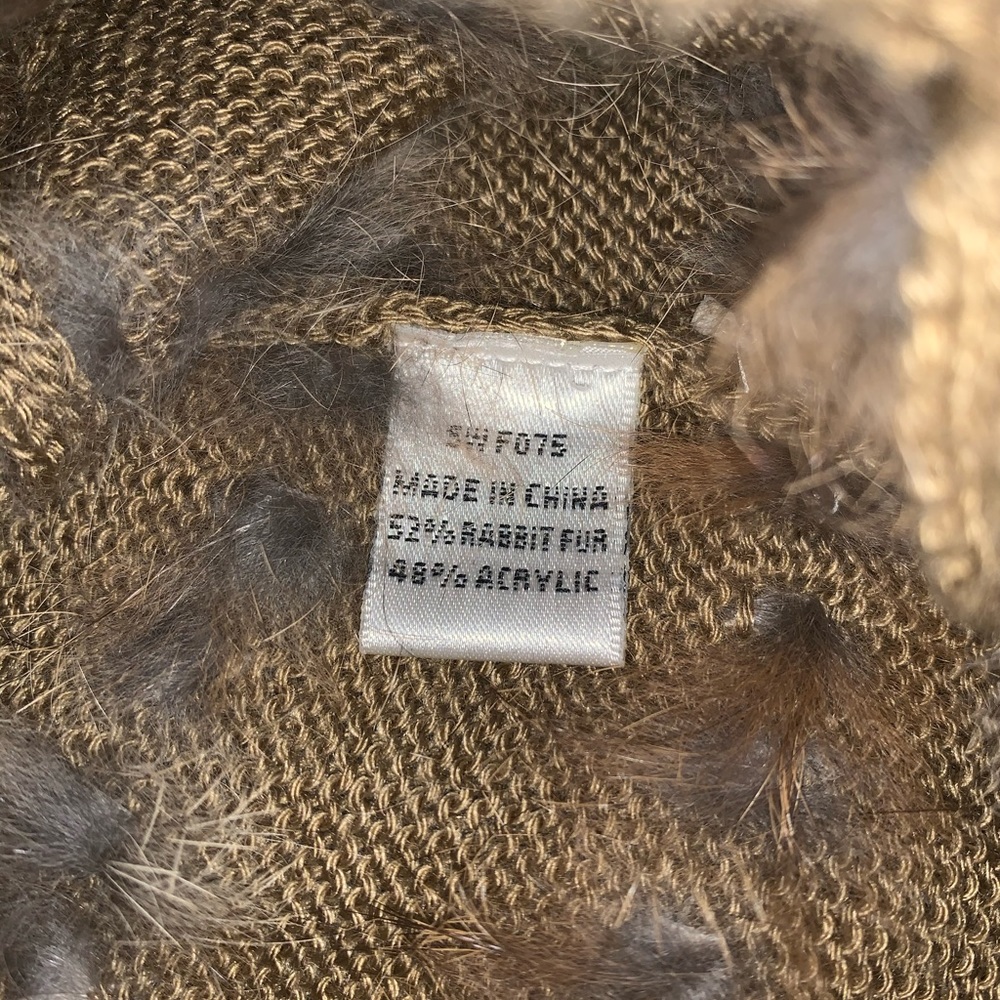 Tan Rabbit Fur Poncho - Picture 4 of 7